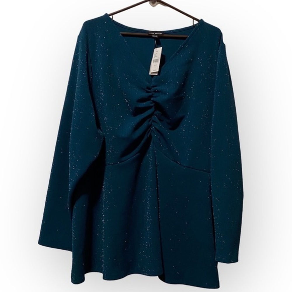 Lane Bryant Shirt Women’s‎ Size 26/28 Long-sleeve Green Top New With Tags